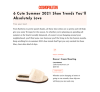 <h1>Cosmopolitan</h1><h2>6 Cute Summer 2021 Shoe Trends You'll Absolutely Love</h2>