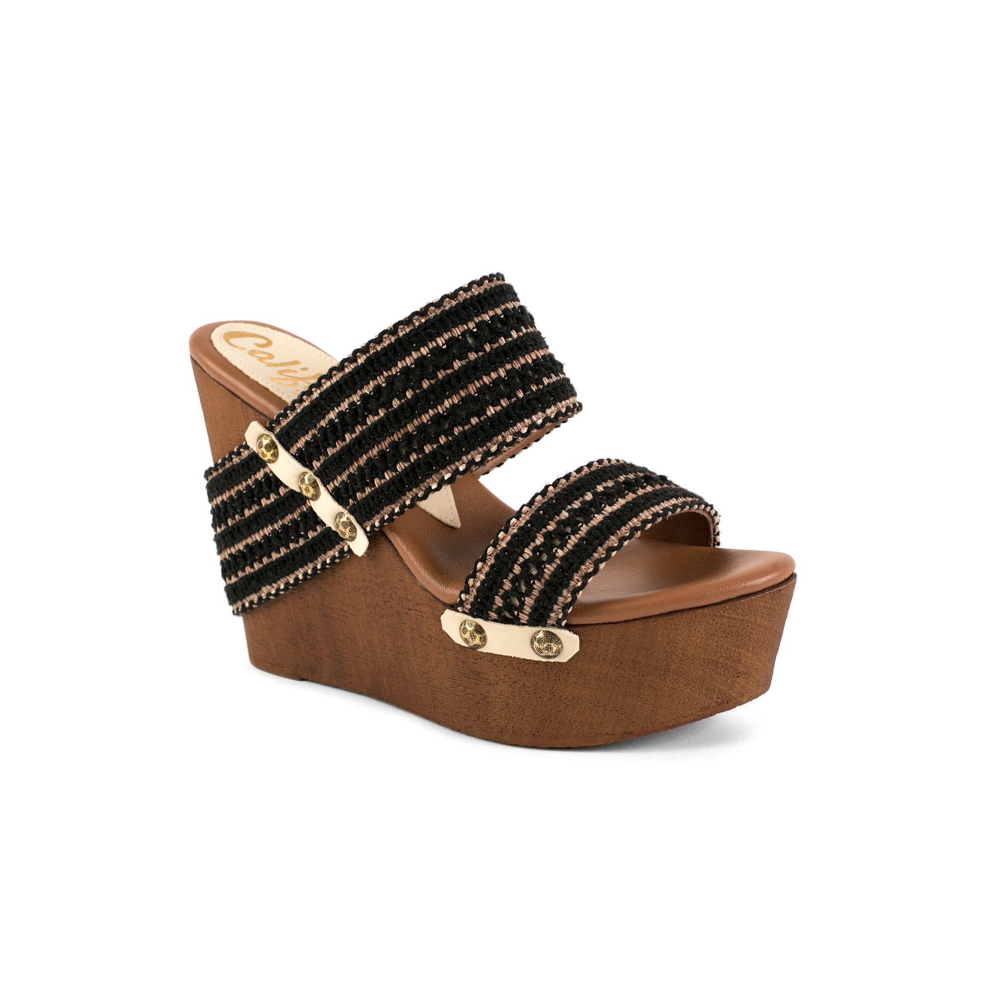 Xti vegan espadrille brown sandal with jute wedge